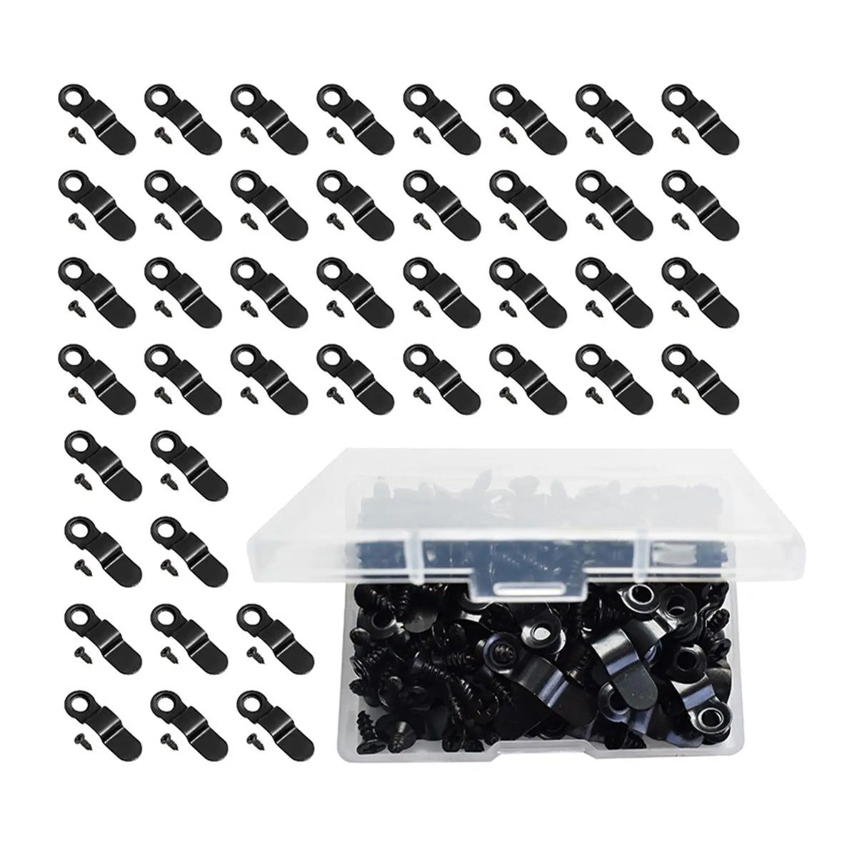 crochet vis fixations industriel noir boite rangement pieces 100pcs attache photo frame hanger