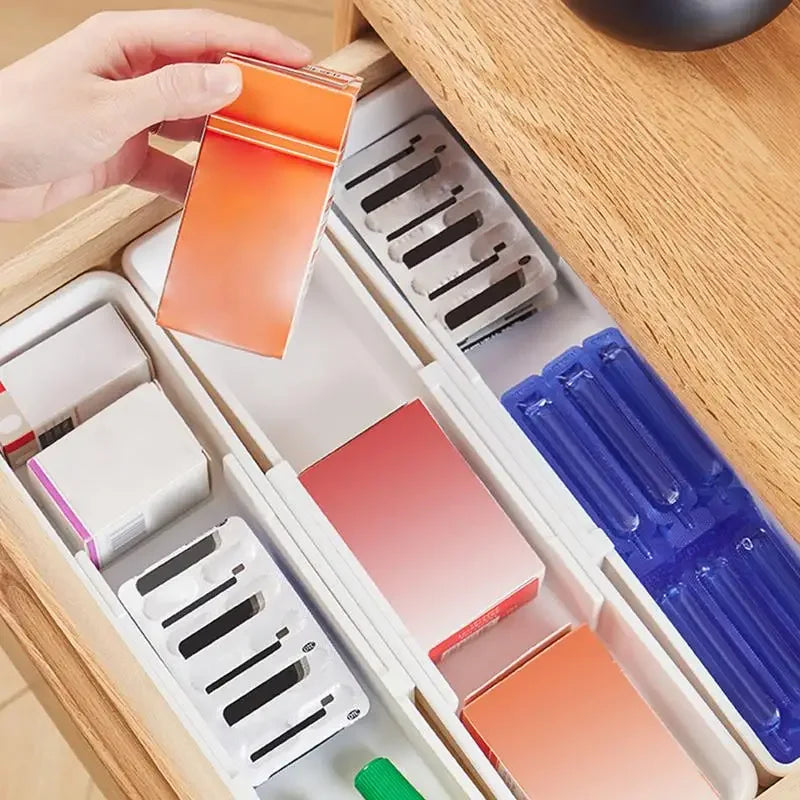 boîtes rangement tiroir blanc modernes pratiques cuisine vaisselle accessoires organisation