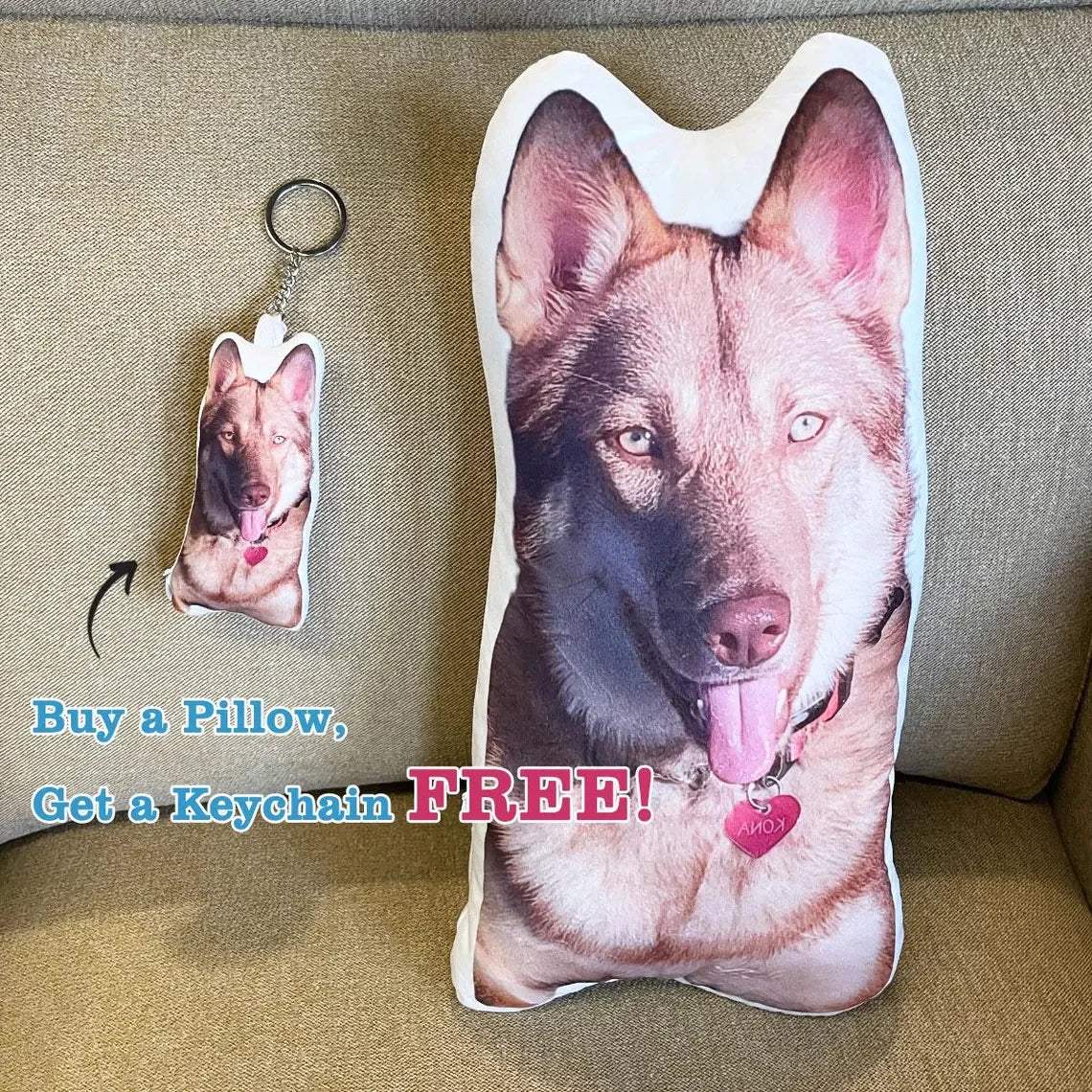 coussin personnalisable chien expressions marron clair porte clés anniversaire halloween festival amusant mini cadeau