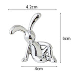 figurines lapin argentées moderne minimaliste décoration intérieure métal poli simple ornement maison
