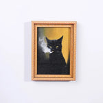 cadre photo aimant chat dessin animé bois naturel classique fumée animal compagnie magasin unique