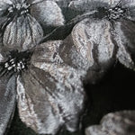 tissu polyester jacinthe fleurs stylisées résistance intempéries largeur 155cm couleurs bleu noir opacité