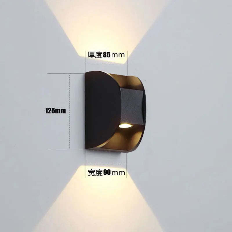 applique murale led noir contemporaine ip65 adhésive extérieure waterproof 2700 3500k