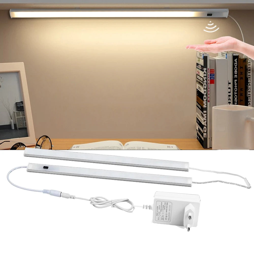 barre lumineuse led moderne 30cm 40cm 50cm adhésif blanc lisse opaqué câble adaptateur