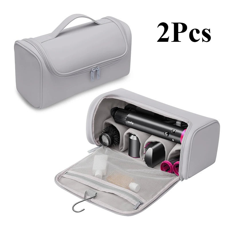 Sac rangement polyestère rose clair moderne accessoires coiffure réutilisable uni mat