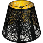 abat jour moderne noir doré forêt gravée accessoire éclairage décoratif chambre salon