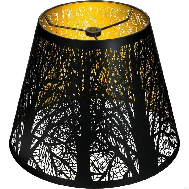 abat jour moderne noir doré forêt gravée accessoire éclairage décoratif chambre salon