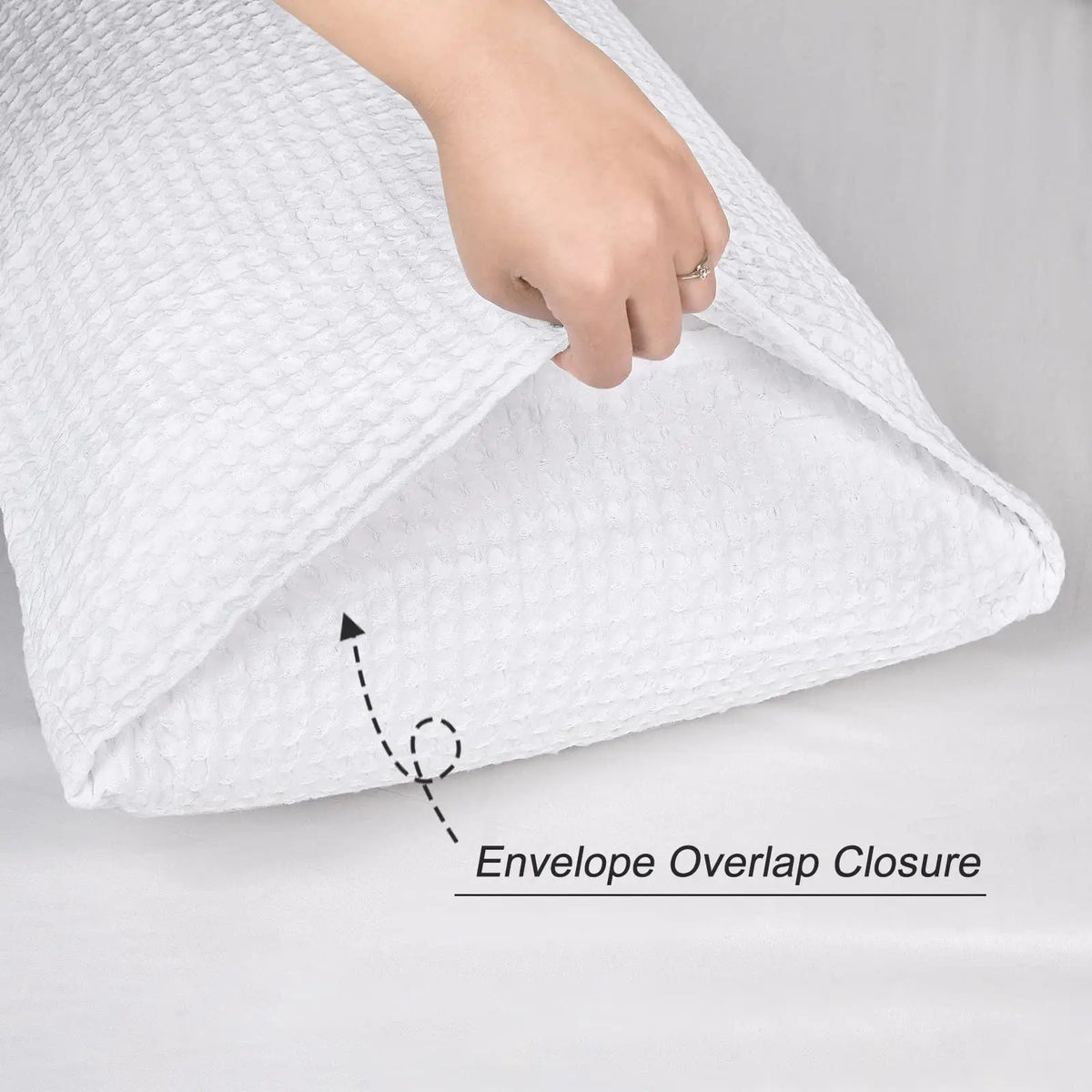 protège oreiller coton texture relief moderne enveloppe blanc maison pièces
