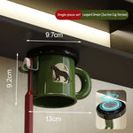tasse imprimée léopard animal oiseaux texte classique verte rouge beige fixée brosse dentifrice