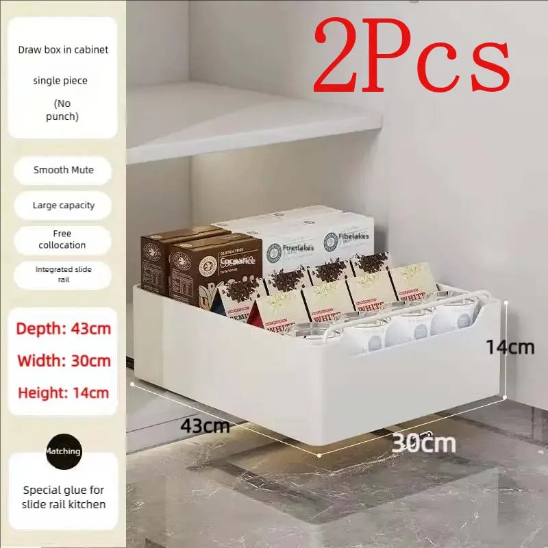 organiseur rangement blanc moderne adhésif coulissant tiroirs grilles épices cuisine métal blanc opacité