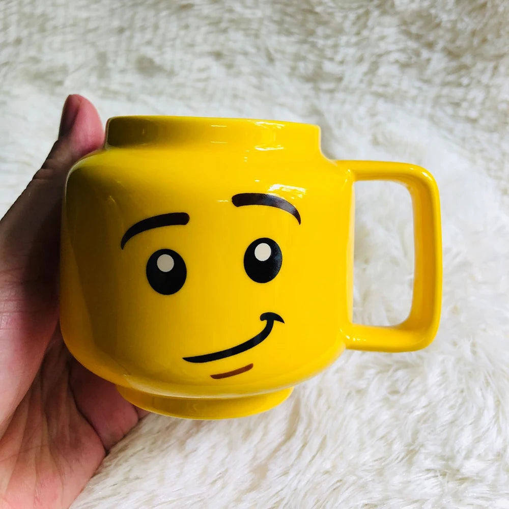 tasse dessin animé sourire jaune poignée creative cartoon cadeau enfant