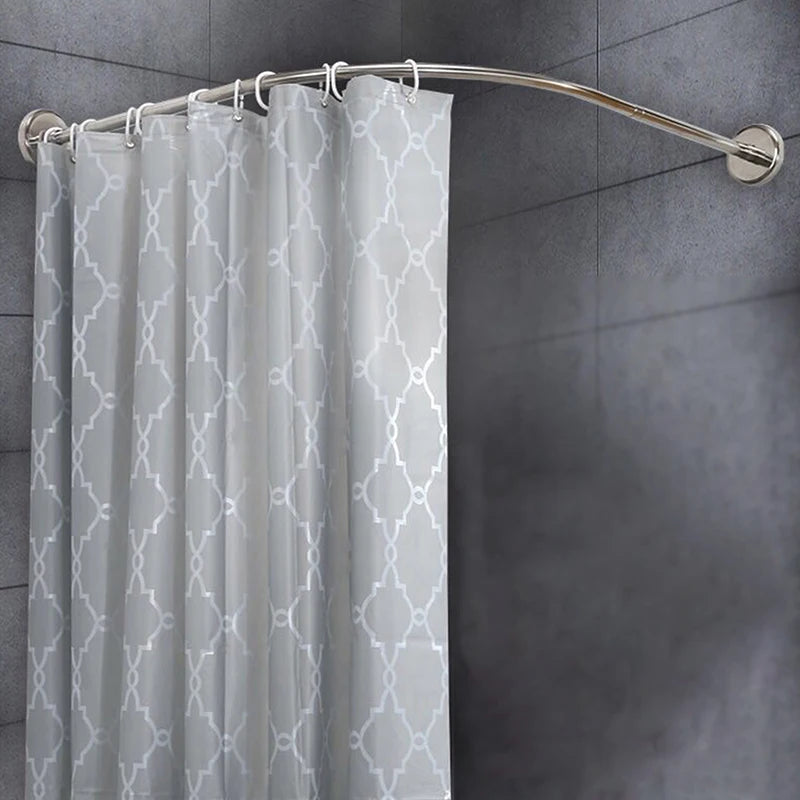 barre douche télescopique rideau moderne fixations adhésives vis set douche pommeau flexible argenté