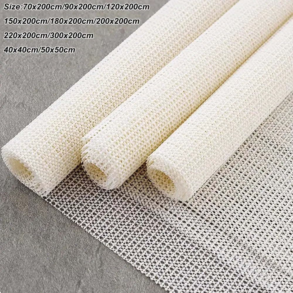 tapis protection beige clair texture tissée motifs géométriques adhésif moderne