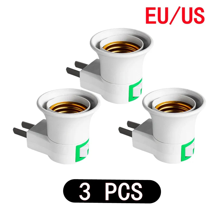 adaptateur prise murale blanc moderne ampoule E27 douille led conversion EU US plug pièces
