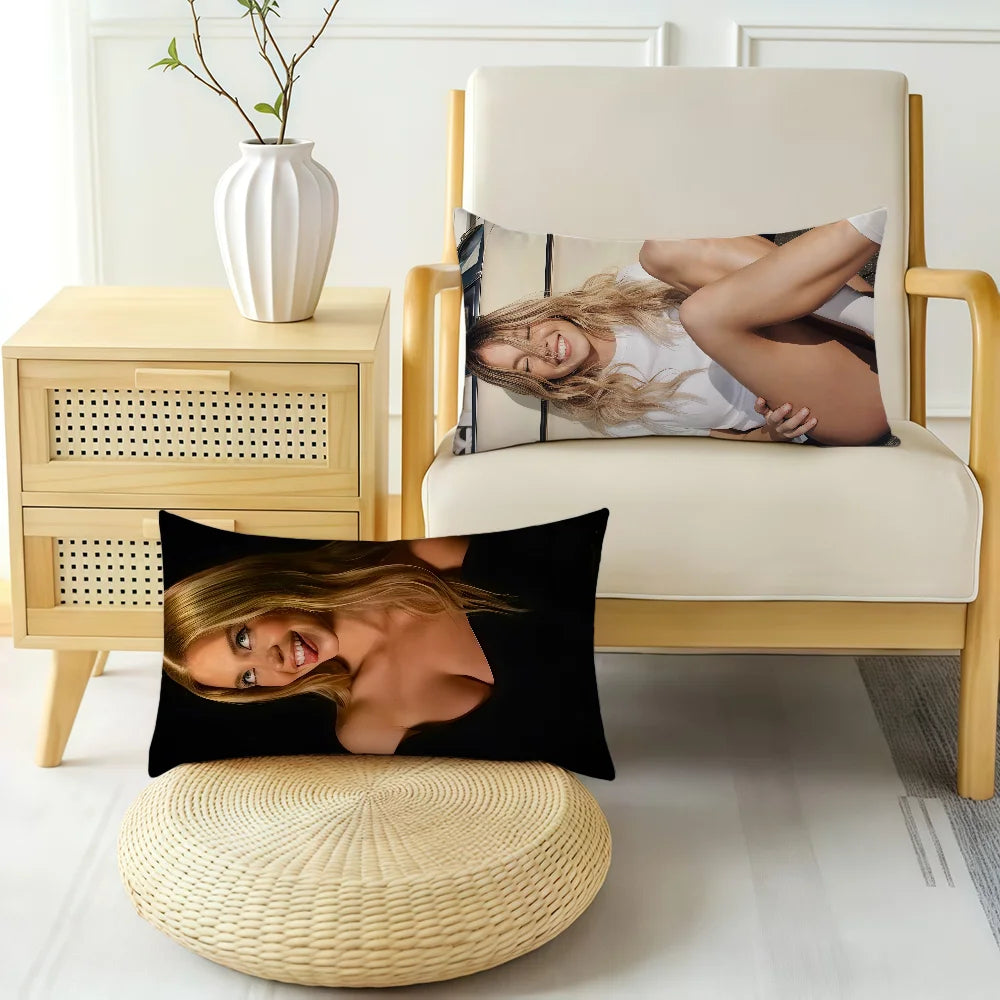 housse coussin rectangulaire imprimé personnage souriant noir moderne double face polyester