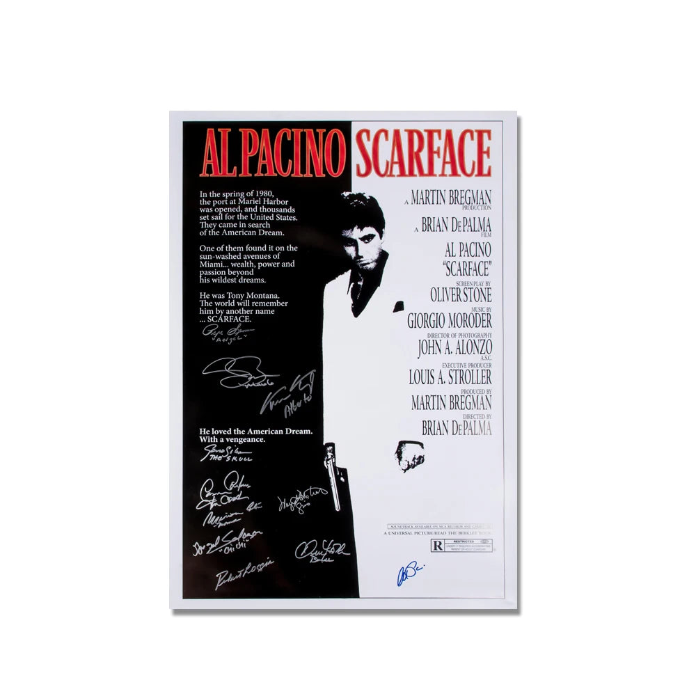 affiche scarface al pacino signature noir blanc rouge classique 60x80cm 50x70cm