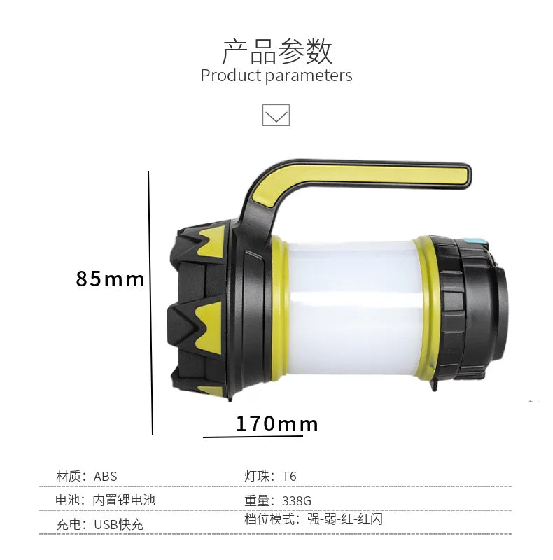 lampe led rechargeable usb camping randonnée modes robuste outdoor emergency flashlight