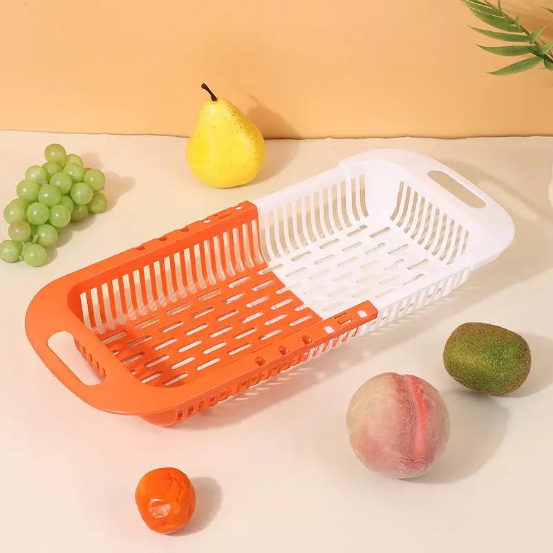 panier cuisine blanc gris rayures moderne réutilisable taille réglable poignées fruits légumes