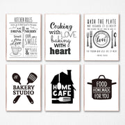 affiche art toile typographie couverts fruits agrumes minimaliste moderne cuisine