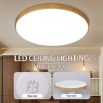 lampe led moderne texture bois blanc brun clair 220v surface télécommande