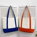 sac main toile beige uni casual bandoulière poches réutilisable grande capacité