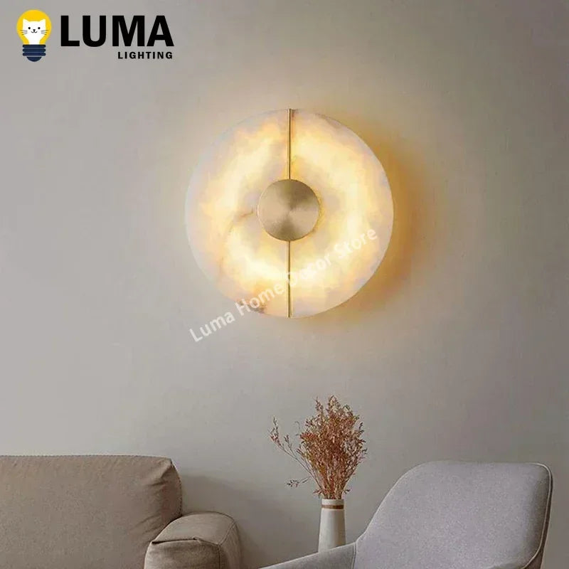 applique murale moderne marbre blanc doré cuivre led 4000k 6000k chambre salon