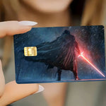 autocollants carte bancaire star wars images films vert beige noir orange bleu blanc adhésifs
