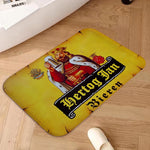 tapis noir blanc jaune gris illustration roi bière hertog jan motifs floraux classique vintage