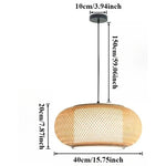 lampe suspendue tissage rotin moderne naturel 40cm 3000k 6000k tringle bambou sans ampoule