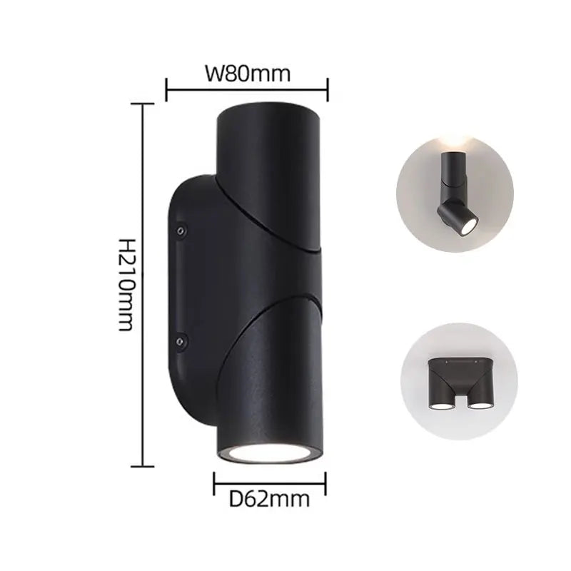 projecteurs led doubles têtes muriers étanches contemporains noirs mat ip65 hydrofuge