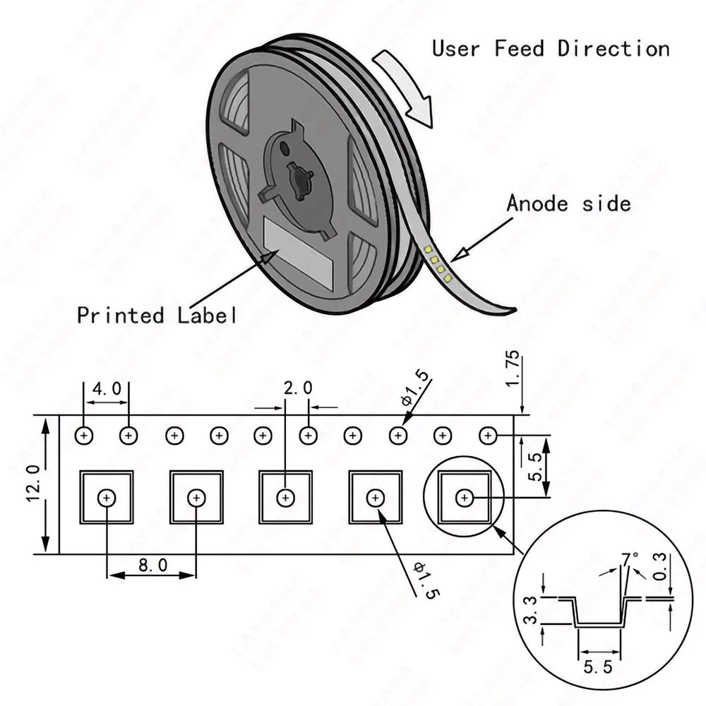 diodes led 1w 3w 5w 10w blanc chaud pur doré lumineuses 3500k 6000k plat