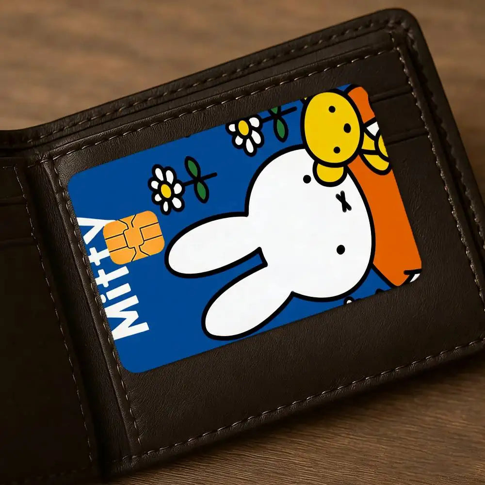 autocollants protection carte bancaire dessins animés miffy waterproof résistance griffures pièces adhésif cartoon enfants