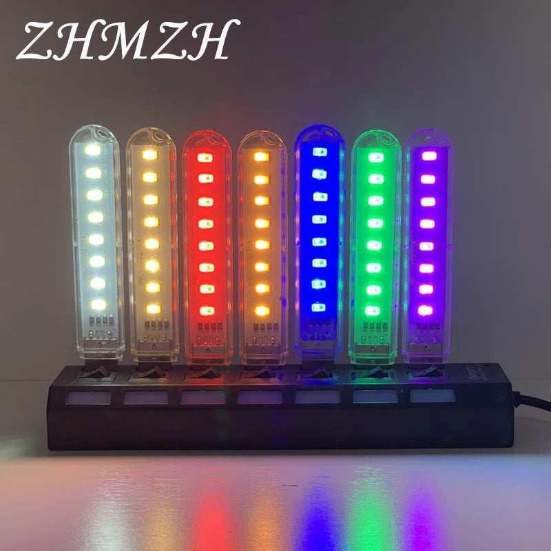 lampe led couleur changeante usb alimentée blanc rouge vert bleu violet chambre moderne