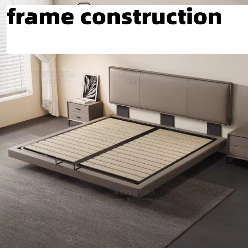 lit gris moderne matelas 180x200cm tête lit oreillers draps chambre coucher minimaliste