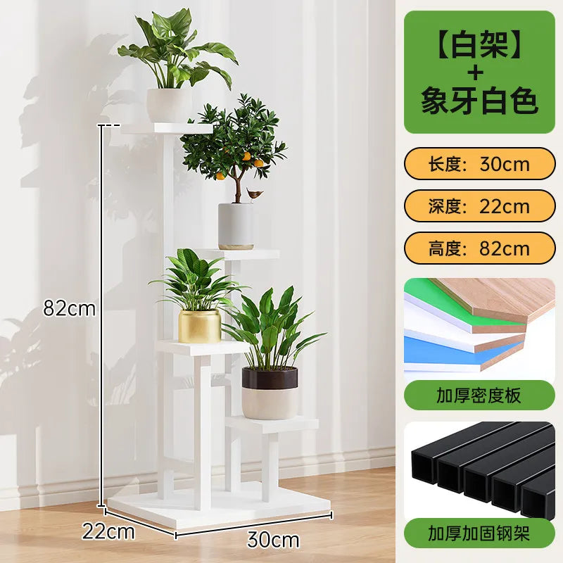étagère fleurs métal bois niveaux roulettes moderne intérieur extérieur plantes artificielles pots
