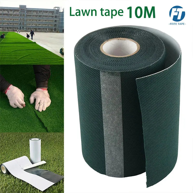 ruban gazon vert foncé adhésif pratique résistant texture tissée réparation gazon artificiel 10cm 10m