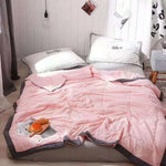 couverture rafraîchissante double face effet froid coton polyester portable printemps automne teint uni moderne