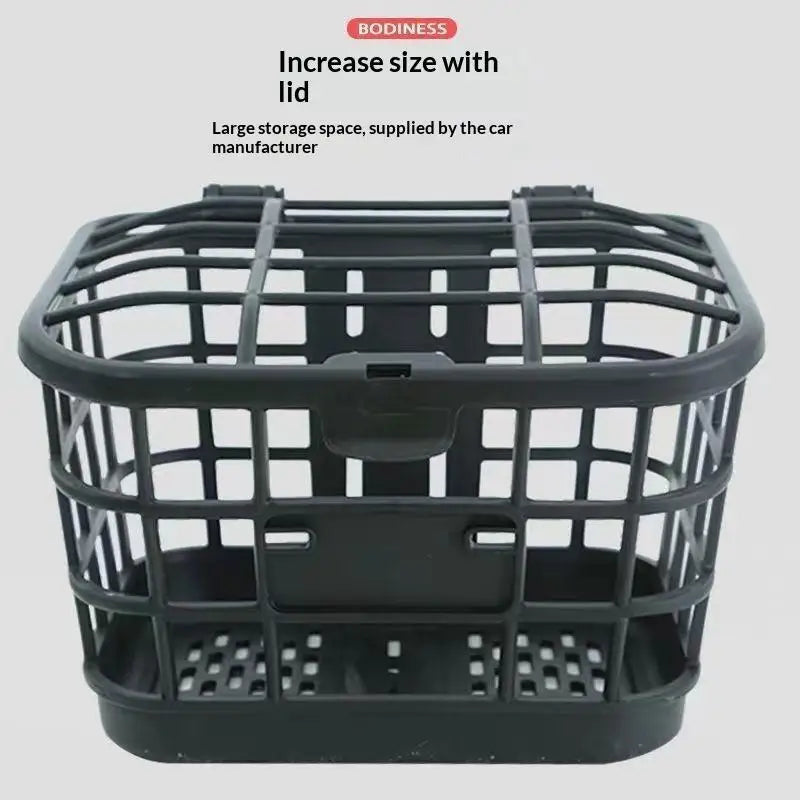 panier vélo électrique noir grille clips moderne utilitaire rangement