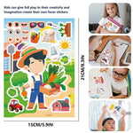 sticker animaux ferme multicolore cartoon adhésif diy activités enfants garçons filles fournitures bricolage artisanal
