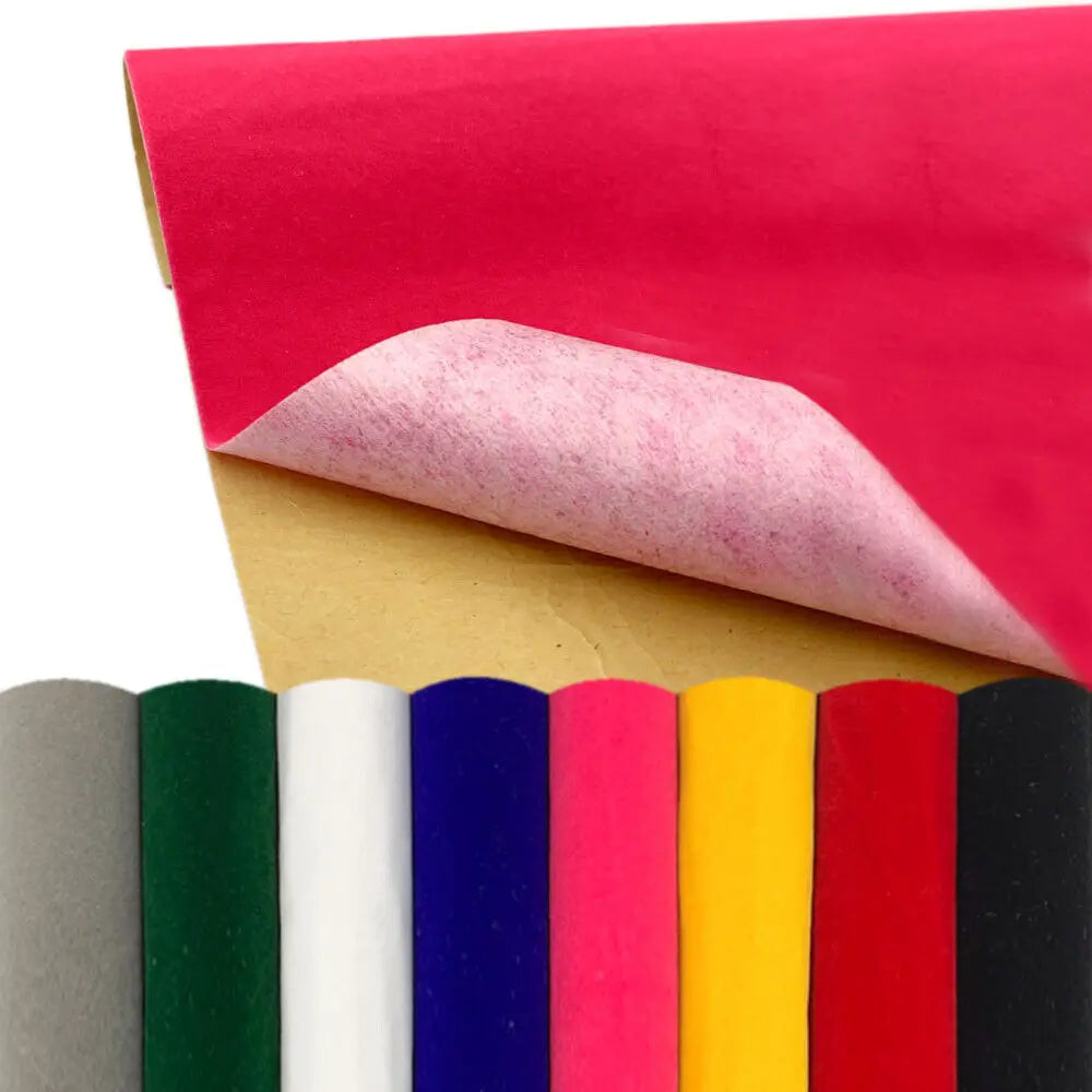 tissu adhésif feutre rouge jaune bleu uni classique bricolage diy boîte bijoux support oreilles