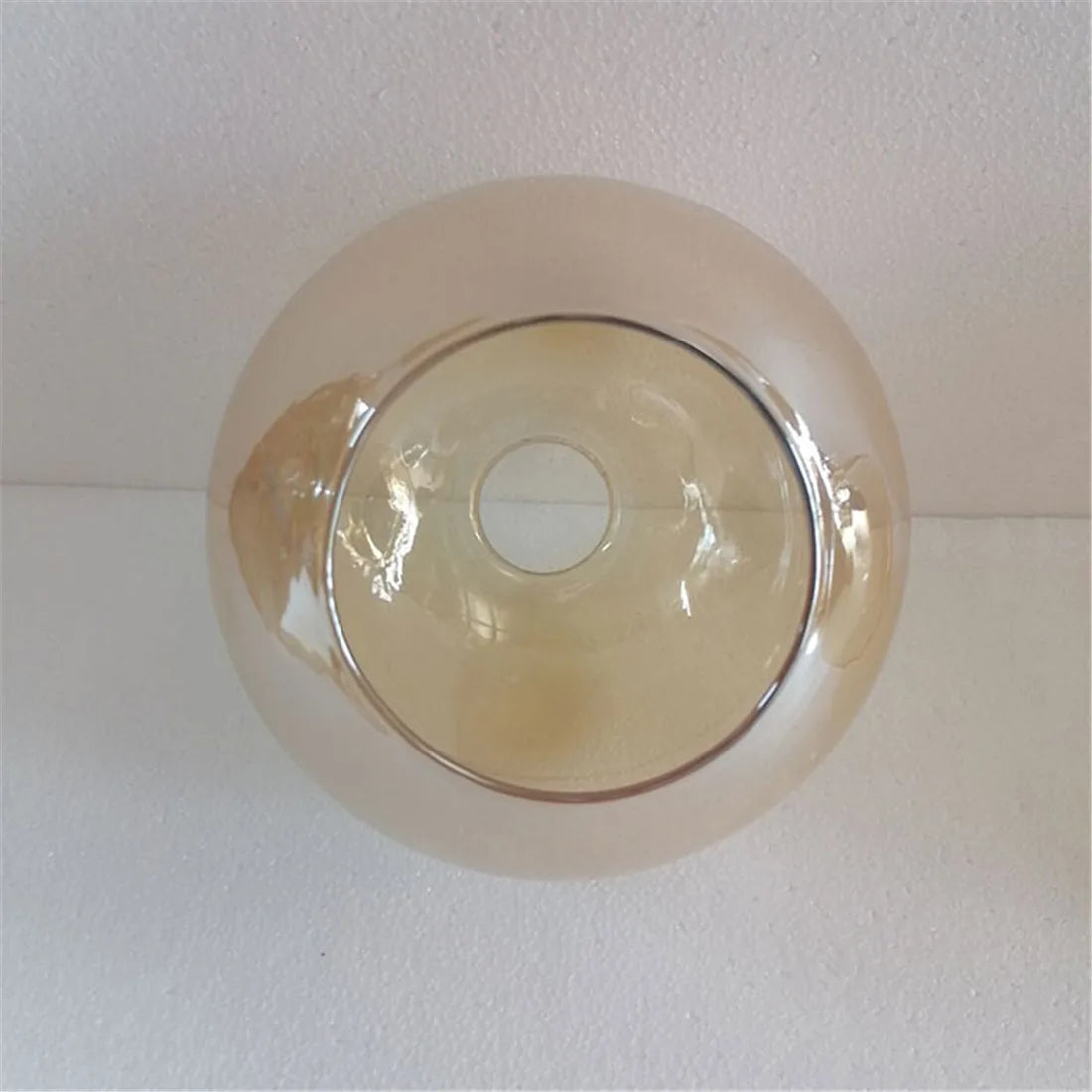 suspension boule verre moderne transparent ambre gris cognac diverse tailles