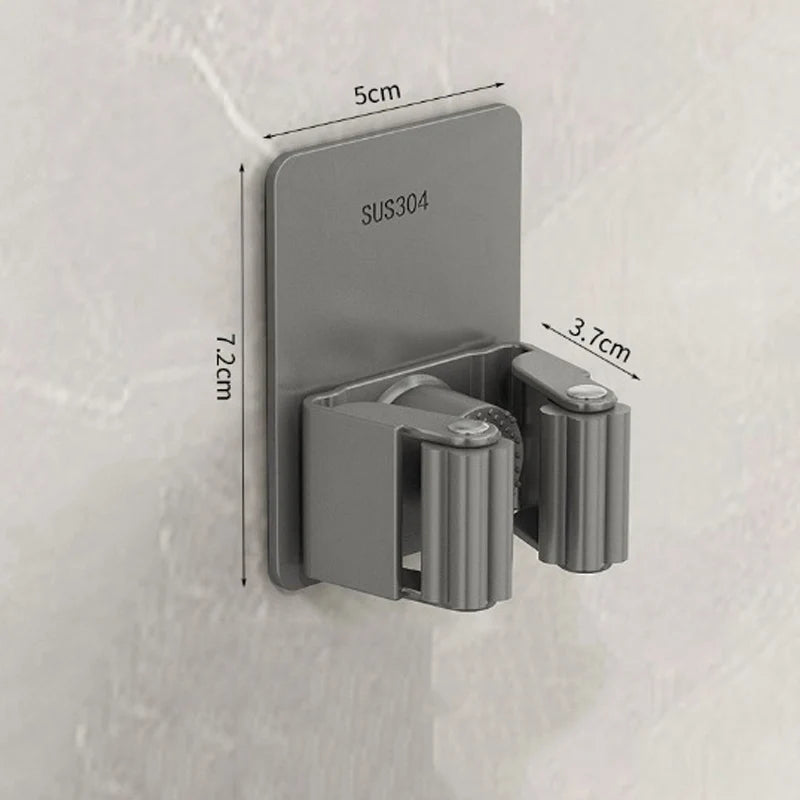 porte balais porte couverts adhésif mur noir gris moderne rangement cuisine salle bain