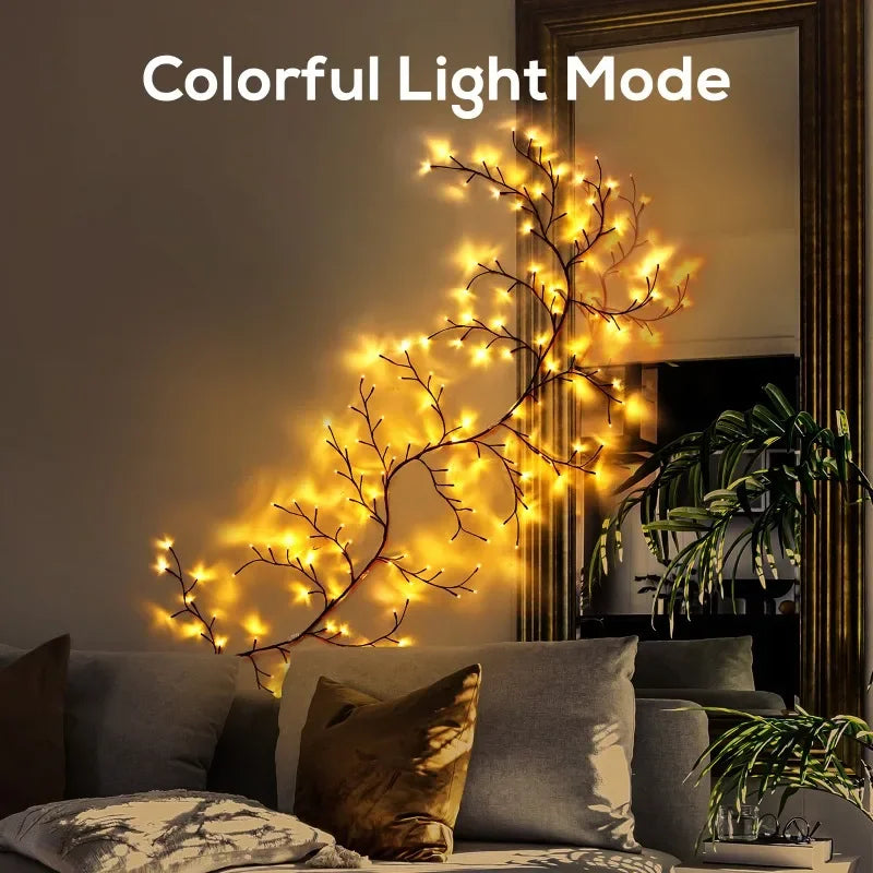 guirlande lumineuse branchettes noires lumières blanches led moderne maison chambre salon