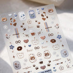 autocollants kawaii ours coeurs flocons motifs floraux mignon manucure décoration diy opaques