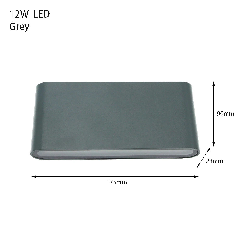 appliques murales led modernes extérieures aluminium blanc noir gris