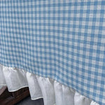 nappe table carreaux marron blanc volants classique rustique cuisine restaurant fêtes mariage