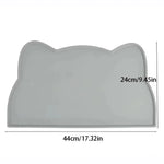 tapis repas animaux compagnie gris bleu orange rose moderne imperméable caoutchouc bols easy clean