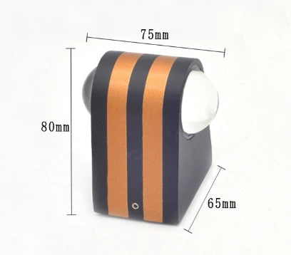 applique murale moderne led noir or rayures horizontales ip65 résistanteextérieur vis fixations