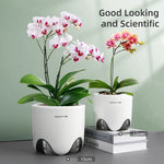 pots orchidées mesh double couche ventilation racines spirale transparent moderne blanc gris
