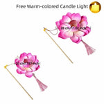 lanterne fleur lotus papier plissé motif floral tassel tringle portable anniversaire mariage